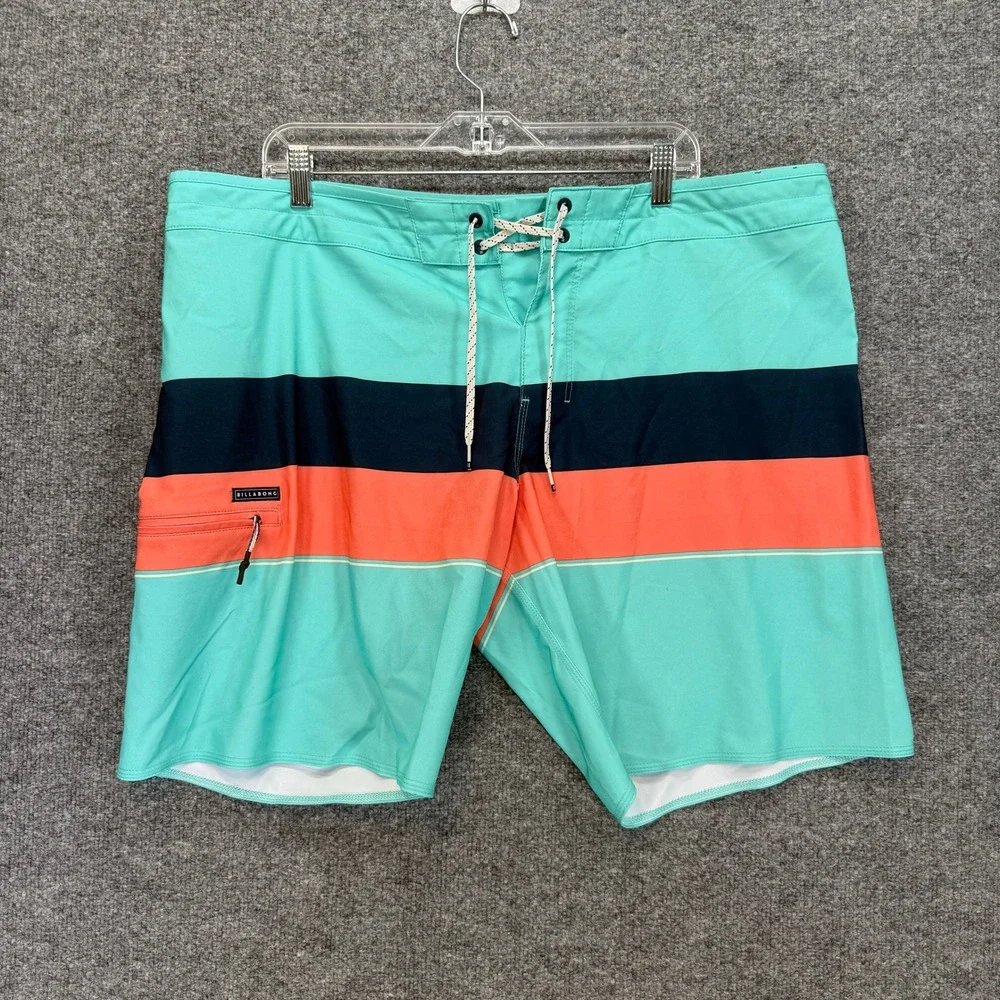 Billabong Board Shorts Mens‎ 40 Teal Striped Airlite Recycler Surf Swim Trunks